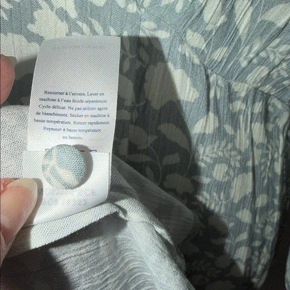 Faherty Havana dress in smoke echo floral print Button Down V Neck Romantic - Picture 10 of 10